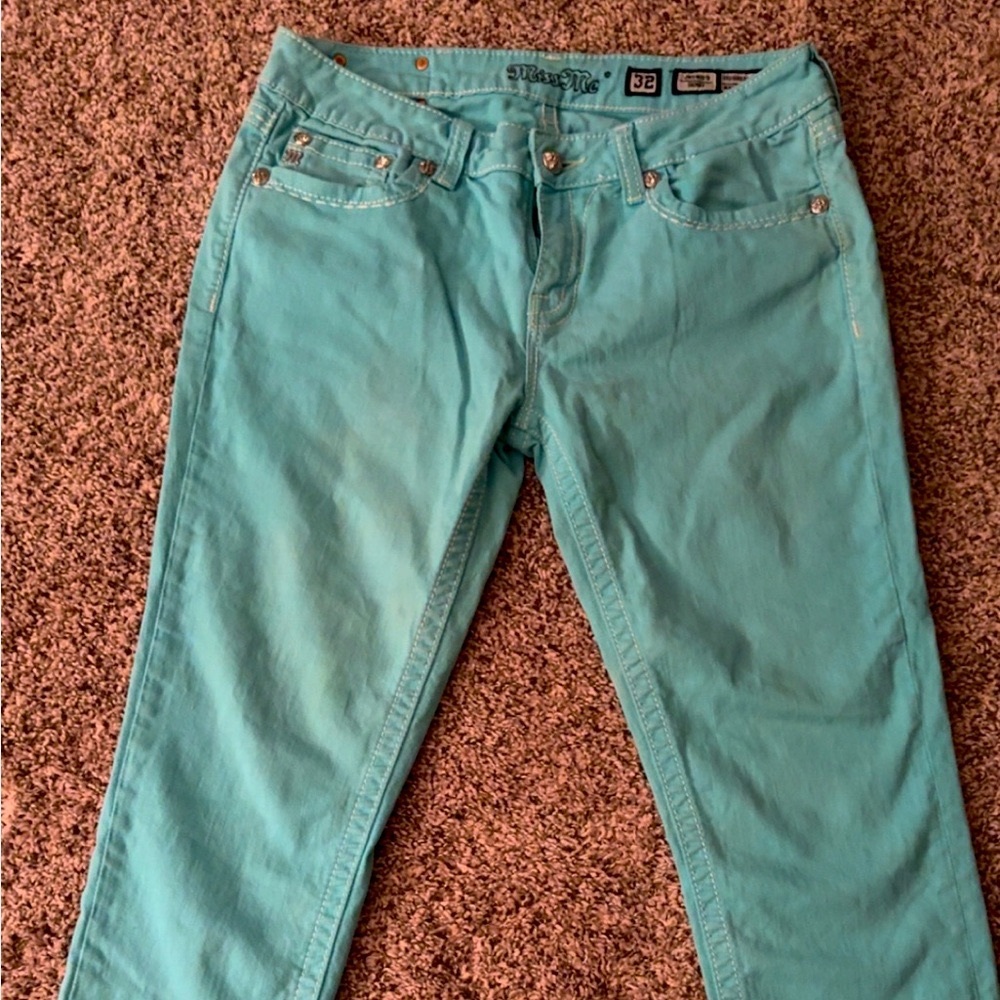 Miss Me Aqua Blue Skinny Jeans - Picture 2 of 10